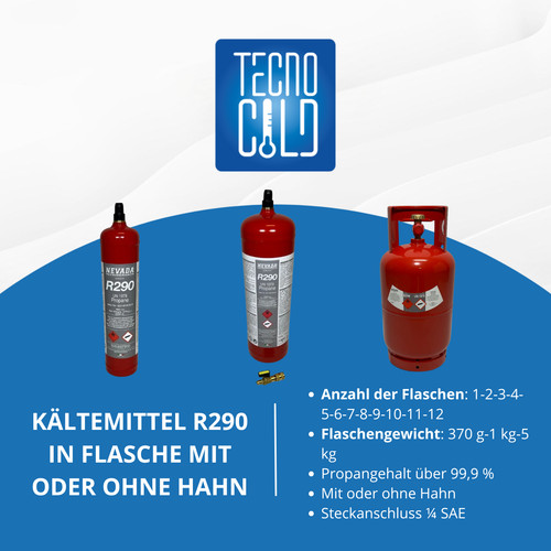 Kältemittel propan gas r290 - propan,